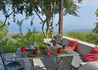 Luxury villa in Sicily terrace and sea view